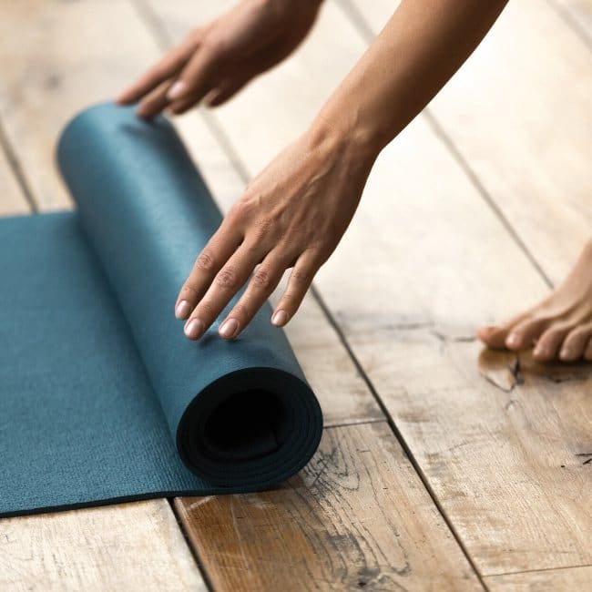 wood flooring in yoga studio