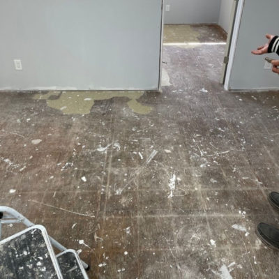 Image depicts a vinyl flooring North York installation project inside a North York home.