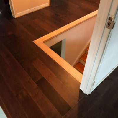 Image depicts new floors from an engineered hardwood flooring installation project in Scarborough, Ontario.
