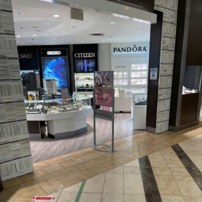 Image depicts new floors from a commercial loose lay vinyl glue down flooring installation project in Brampton, Ontario.