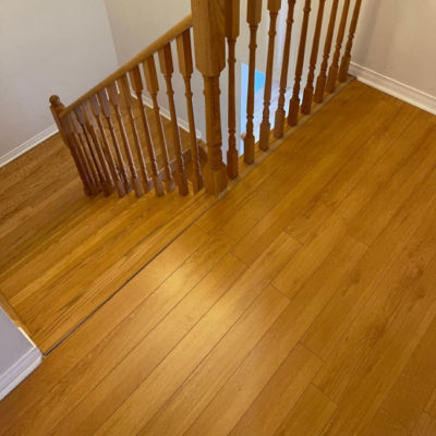 Image depicts old floors from a solid hardwood flooring installation project in Richmond Hill, Ontario.