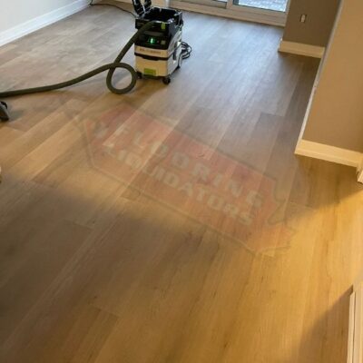 new vinyl floors installed for renovated condo