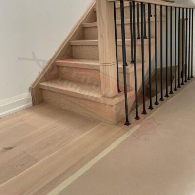 stairs and floor replacement with hardwood