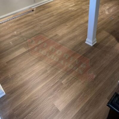 vinyl flooring installed in basement