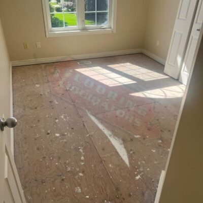 engineered hardwood installation in bright home