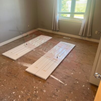 installing engineered hardwood in bright home