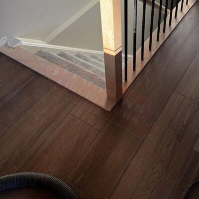 installing vinyl click floor on upper level of home