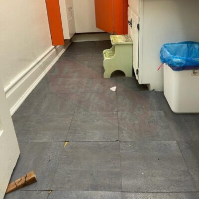 vinyl floor installation in church