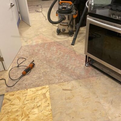 new vinyl floor install in home