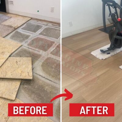new vinyl floor install in home before after