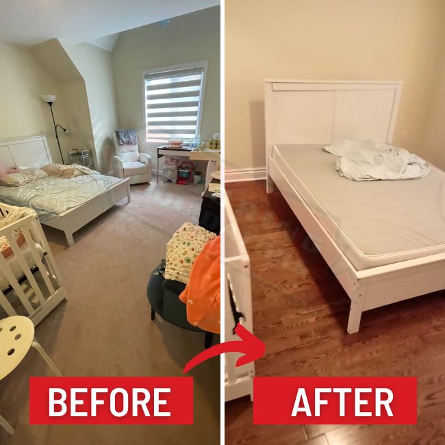 replacing carpet with solid hardwood before after
