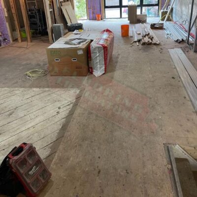 new house build with engineered hardwood flooring