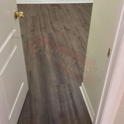 old carpet replaced with bright vinyl flooring