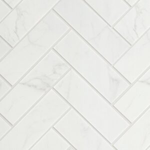 NESHADA - MARBLE - 2" X 6" STATUARIO HERRINGBONE NESHADA - MARBLE - 2" X 6" STATUARIO HERRINGBONE